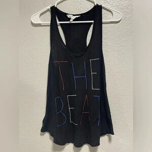 BCBGeneration Racer Back Black Tank with Rainbow Print XS